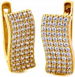 Lovrin 585 Arany fülbevaló lemezkék cirkóniákkal 3, 5g 14k angol kapcsos