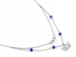 Lovrin 925-ös ezüst nyaklánc pillangó kék cirkónia kövekkel, elegáns márkás darab (63521540)