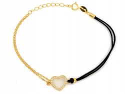 Lovrin Ezüst karkötő aranyozott 925 fekete zsinórral 1.28g 18-as méret (60277327)