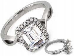 Lovrin 925-ös ezüst gyűrű téglalap alakú, 15 karátos fehér markiz köves díszítéssel, 3, 44g