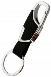 EdiBazzar Bőr kulcstartó Kulcstartó bőr szíj férfi fekete fém (F120)