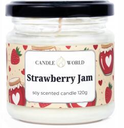  Candle World szójaviasz illatgyertya üvegben Eperlekvár 120 g (5904492170058)