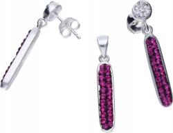Lovrin Ezüst 925 szett lila kristályokkal, exkluzív design ajándékba (Lovrin 54512)