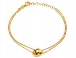 Lovrin Ezüst karkötő 925 aranyozott csomóval, 3.20g, finom, divatos, 19-es méret (62501749)