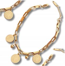 EdiBazzar Karkötő elegáns arany sebészeti acél érme medál lánc (ze stali chirurgicznej bransoletka 316L)