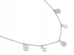 Lovrin Női ezüst nyaklánc 925-ös finomságú, áttört medálokkal, modern divatos mintával (63521542)