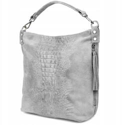 Beltimore Croco shopper velúrbőr kézitáska, nagy (W10lightgrey)