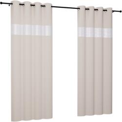 NOW-ART Kész függöny cirkóniákkal 145x240 karikákon, függöny karikákkal, szín (Zasłonki beż 240)