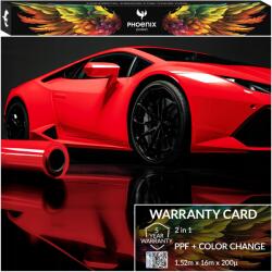  Színes Ppf Fólia Phoenix Protect Autó Színváltó Fényes Ferrari Piros (Folia PPF Gloss Ferrari Grey 152cmx16m)