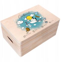 Creative Deco Emlékdoboz gyermeknek ajándék születésre, keresztelőre, születésnapra 30x20 (JANCDSD130CUSTOMBABYSHOWERSTORKBOYFBM)