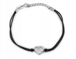 Lovrin Ezüst karkötő 925 szív cirkónia kövekkel zsinóron 1.22g 19-es méret nőknek (63521413)