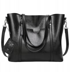 Bad&Bags Nagy bőr shopper táska klasszikus válltáska Bad&bags női A4-es méret (Shopperka torebka damska BAD&BAGS czarna)