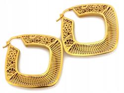 Lovrin Arany fülbevaló 585 14k áttört mintás négyzetek 6.87g angol kapcsos ajándék (50754391)