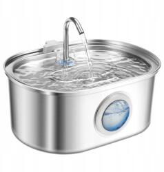 3, 2 literes macska itatókút rozsdamentes acélból, automata kutya itatótál (PaoDao-F-3.2L)