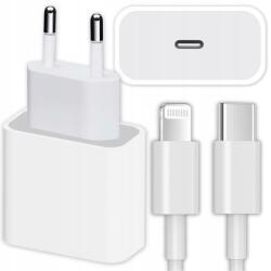 Lewer Gyorstöltő Iphone-hoz 20W 1M Kábel Usb-c Iphone Lightning (USB typ C do Apple Ładowarka 20W biały)
