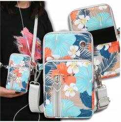 EdiBazzar Válltáska kézitáska rendszerező telefon Iphone virágos mini (Etui na ramię mini Torebka organizer)