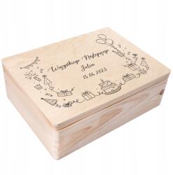 Creative Deco Gravírozott doboz ajándék születésnapra, névnapra, évfordulóra, emlékbe 40x30 (JANCDSD140BCUSTOMBIRTHDAYBASICFBM)