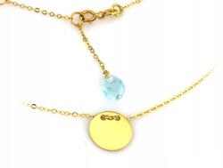 Lovrin arany színű celebritás 585 arany nyaklánc 14k arany lánc medál kör cirkónia (Jubiler Lovrin)