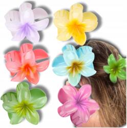 EdiBazzar 6 db-os Nyaraló Hajcsat szett Színes Plumeria Virágok 8 cm Csat (Zestaw spinek do włosów 6szt w stylu wakacji)