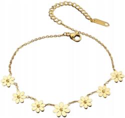  18K arannyal futtatott, virágos, finom sebészeti acél karkötő (BRANSOLETKA ZE STALI CHIRURGICZNEJ 316L 18k)