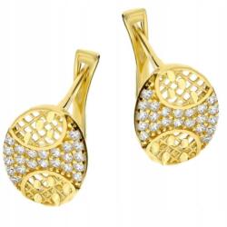 Lovrin Arany fülbevaló 585 Áttört Mintás cirkónia kövekkel 2, 13g divatos minta ajándék nőknek (LOVRIN 63236)