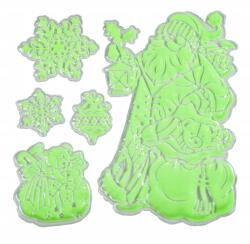 Allbag 3D-s, Fluoreszkáló Karácsonyi Ablakmatrica Mikulás Minta (NAKLEJKA113)