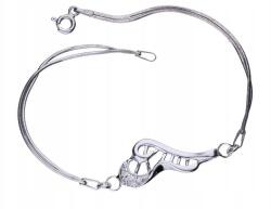 Lovrin Ezüst 925 dupla láncos karkötő cirkónia kövekkel, divatos minta, ajándék nőknek (Lovrin 50791)