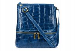  Női olasz bőr Postás Táska függőleges Croco (B69bluejeans)