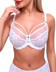 Lanny Mode Maddalena merevítő nélküli, csipkés pántos melltartó, fehér 90E