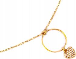 Lovrin Női aranyozott ezüst nyaklánc szív medállal, 925-ös ezüstből r45