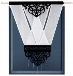 NOW-ART Áttört Dekorpanel 120x160 Kész Függöny Panelek nappaliba, konyhába (Panel ażurowy 627 czarny)