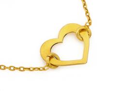 Lovrin Ezüst Nyaklánc Aranyozott Szívvel 925-ös finomságú Súly 1.66g Méret 45 Ajándék (62569102)