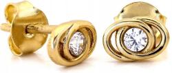 Lovrin Finom, 585-ös arany fülbevaló stekkeres zárral, cirkóniával díszítve, ajándékba