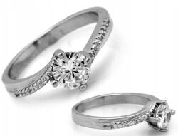 Lovrin Ezüst 925 gyűrű nagy cirkónia kővel és díszített sínnel, 2.54g ajándéknak is kiváló (60770658)