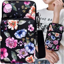 EdiBazzar Telefontartó pénztárca borítéktáska 2 az 1-ben városi virágos válltáska tok (Poręczna torebka 2w1 portfel na telefon)