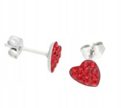  Piros szív alakú fülbevaló sebészeti acélból (98794)