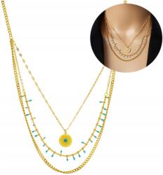  Celeb Női Arany Nyaklánc Boho 18K Arannyal Futatott 316L Sebészeti Acél (ZŁOTY Elegancki Naszyjnik Kolia Celebrytka)