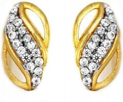 Lovrin Arany fülbevaló 585 cirkóniával és fehér arannyal 3g divatos minta ajándék 14k (Jubiler Lovrin)