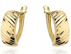 Lovrin Arany fülbevaló 585 lemezes, díszített, angol stílusú, divatos minta ajándékba 14k (Lovrin 64233)