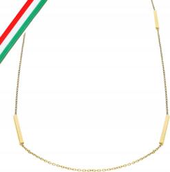 Lovrin 925-ös sterling ezüst nyaklánc, aranyozott, téglalap alakú díszekkel (r90) ajándéknak is kiváló