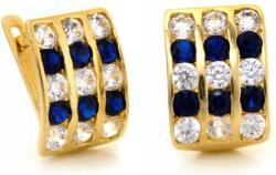 Lovrin Arany fülbevaló 585 fekete vesszők cirkónia kövekkel divatos nőknek 14k