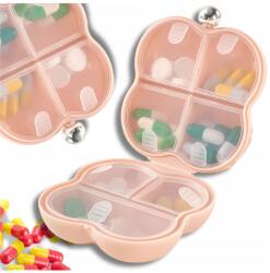  Doboz elegáns gyógyszeres doboz tabletta 7 napos tartály kazetta rózsaszín (Pudełko eleganckie organizer na leki)
