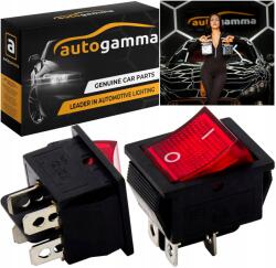 Auto Gamma Billenőkapcsoló 4PIN piros LED-del 25/30mm