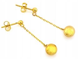 Lovrin Hosszú, arany 585-ös függő fülbevaló, fényes gömbbel és anker láncokkal (Lovrin)