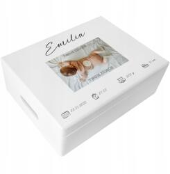 Creative Deco Emlékdoboz gyermeknek ajándékba születésre, keresztelőre, fényképekhez 40x30 cm (JANCDSD140CUSTOMPHOTOBMEMFBM-W)