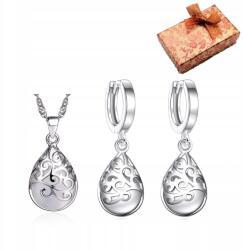  Ezüst ékszerszett, 925-ös finomságú. Női ékszer szett Valentin-napra (d123)