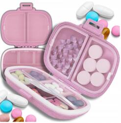  Tabletta rendszerező doboz 8 rekesszel, téglalap alakú tároló (Pudełko organizer na tabletki 8 przegródek)