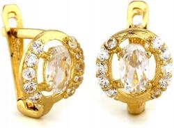 Lovrin Arany gyermek fülbevaló 585 fehér cirkóniával, klasszikus minta kislányoknak, 14 karátos (Lovrin 48169)