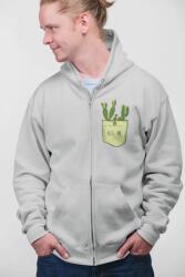  D&b Unisex Hoodie ZIPPO00005 Cactus Világosszürke-Méret XL