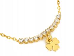 Lovrin Ezüst nyaklánc aranyozott, cirkóniákkal és lóherével, súlya 2, 75g, pr. 925 (60248729)